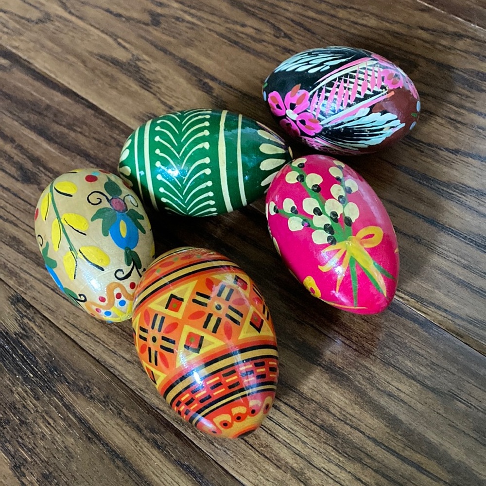 Colorful Hand-Painted Ukrainian Decorative Eggs